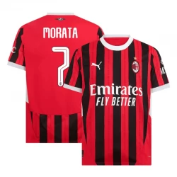 AC Milan Alvaro Morata #7 Fodboldtrøjer 2024-25 UCL Hjemmebanetrøje Mænd